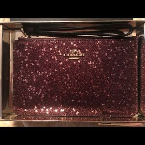 Authentic Coach glitter wristlet